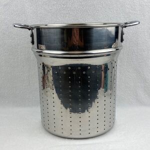 Stainless Steel Crawfish Boil/Pasta Stock Pot Collander Insert w/Handles 12”